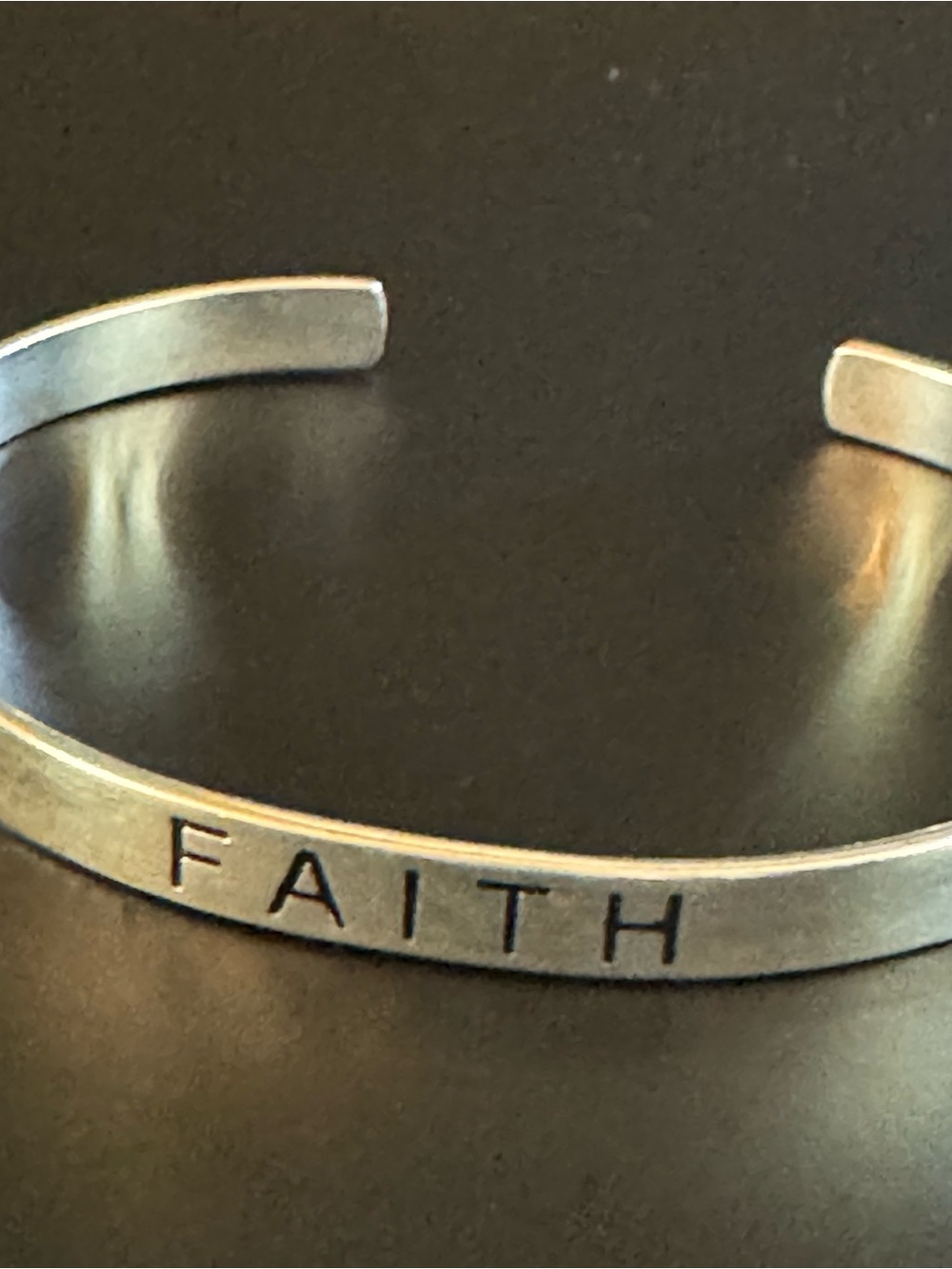 Inspirational FAITH Silver Tone Cuff Bracelet